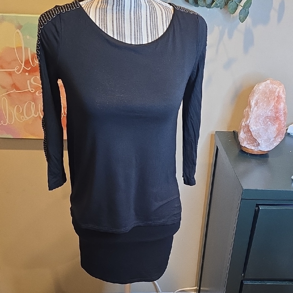 White House Black Market Black Long Sleeve Top